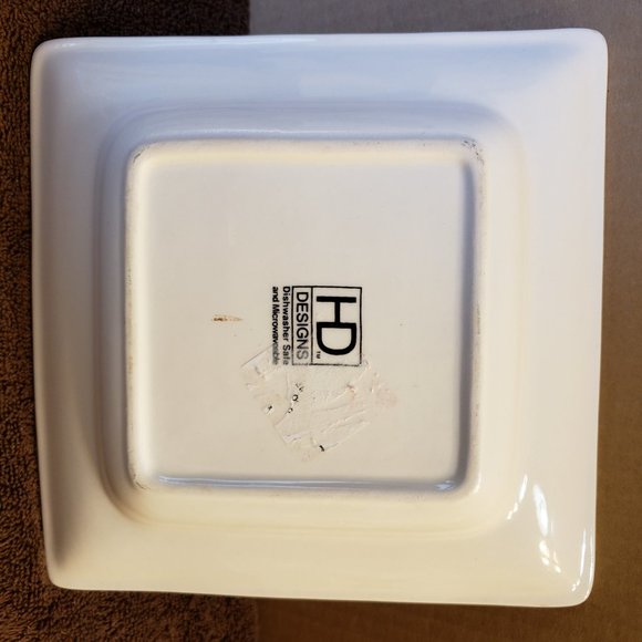 HD Designs Le Chef Square Luncheon / Salad Deep Dish Whimsical Chefs ~ 2 AVAIL - Picture 5 of 11